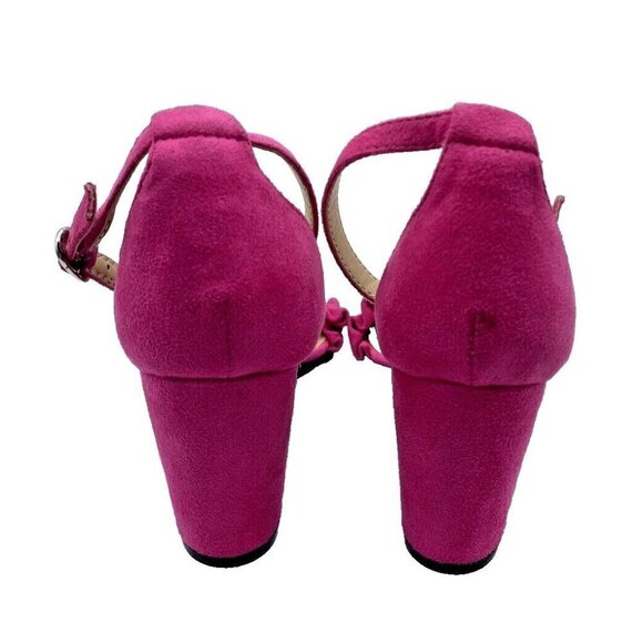 Unisa UnDiara Sandals Pink Fuchsia Ruffle Ankle Strap Heel Barbie BratzSz 6.5 M - Picture 8 of 16